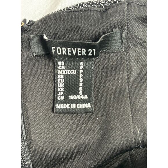 Forever 21 Little Black Dress Silver Sparkly Party Cocktail S NYE Date Night - Picture 8 of 9